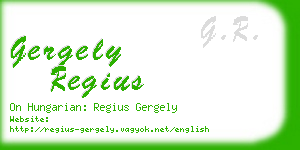 gergely regius business card
